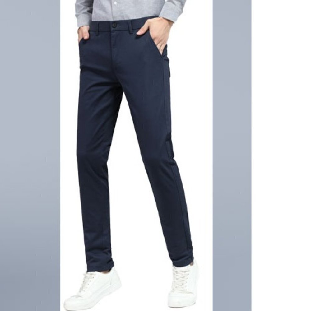 Plaid & Plain Men's Skinny Stretchy Khaki Pants Colored Pants Slim Fit Slacks